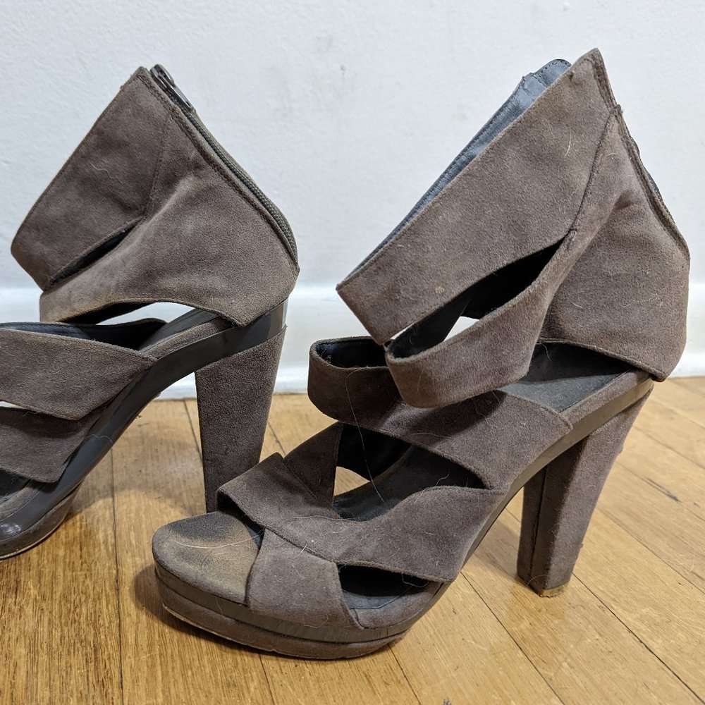 Dark Gray Strappy Heel